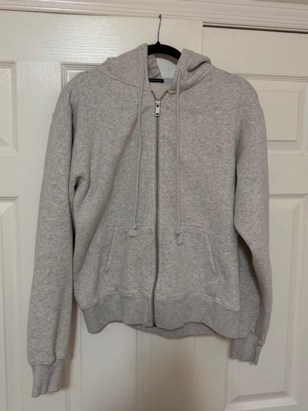 Brandy Melville Light Grey Zip-Up Hoodie Jacket